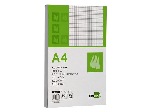 Bloco de apontamentos liderpapel din a4 80 f quadriculado , Liderpapel , 3343 , 8423473033436